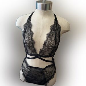 Date Night Victoria's Secret Black Lace Lingerie Size M